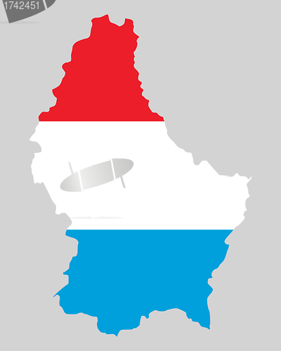 Image of Map and flag of Luxembourg