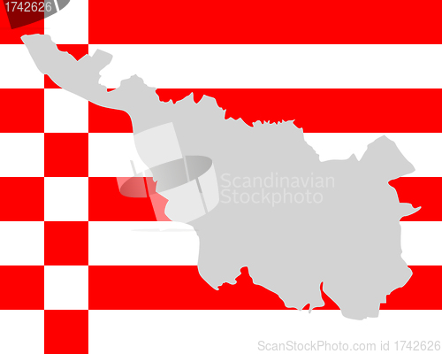 Image of Map and flag of Bremen