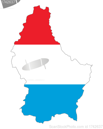 Image of Map and flag of Luxembourg