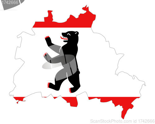 Image of Map and flag of Berlin