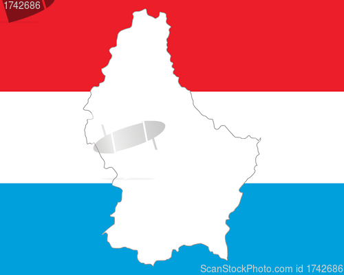 Image of Map and flag of Luxembourg