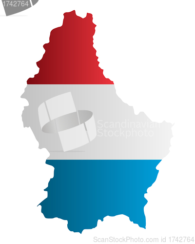 Image of Map and flag of Luxembourg