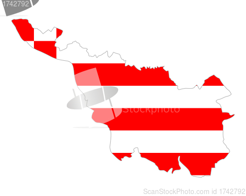 Image of Map and flag of Bremen