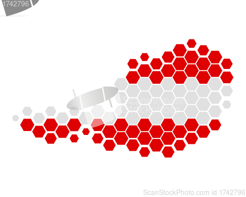 Image of Map and flag of Austria