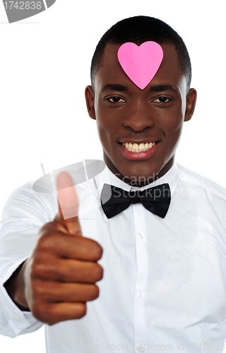 Image of Love african boy gesturing thumbs-up