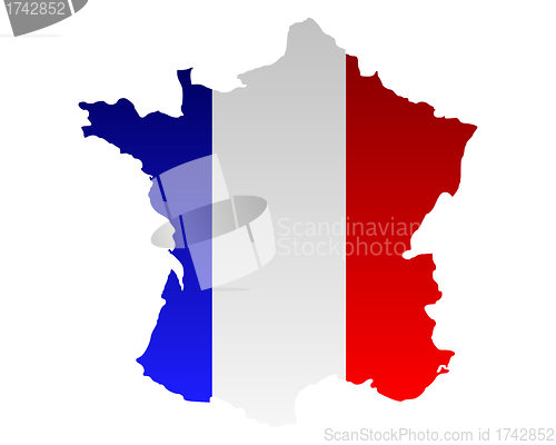 Image of Map and flag of France