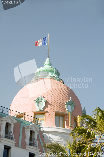 Image of classic architecture famous hotel Nice France on French Riviera 