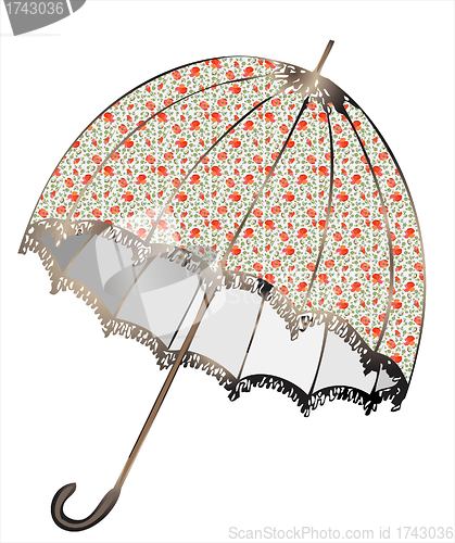 Image of Illustration of vintage umbrella.