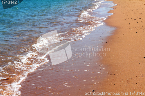 Image of sand beach and edge of sea