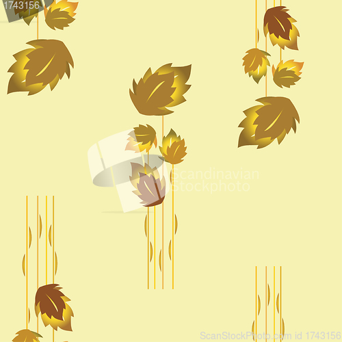 Image of seamless wallpaper with autumn leaves