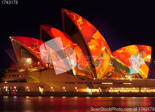 Image of EDITORIAL: Sydney Opera House illuminated during Vivid Sydney Festival