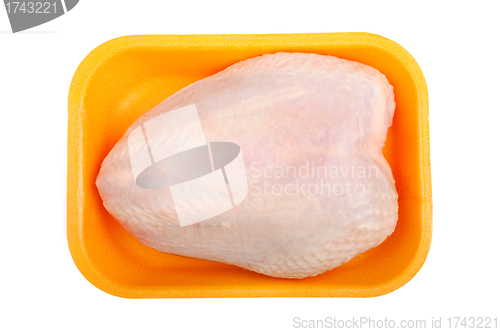 Image of raw chicken breast in a plastic tray