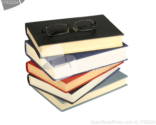 Image of glasses and books