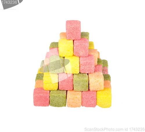 Image of multicolor sugar isolated on a white background