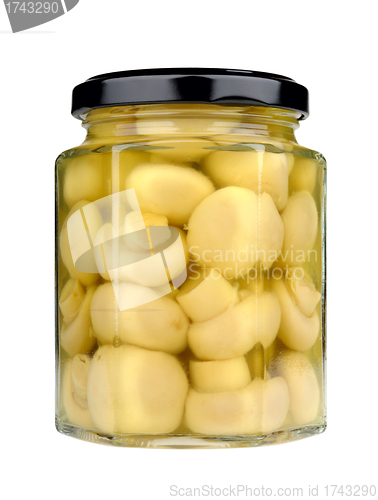 Image of marinated mushrooms in the pot