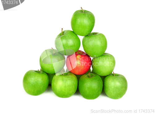 Image of Green apples on a white background