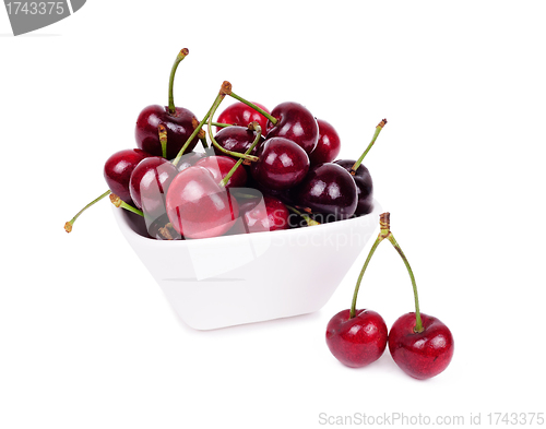 Image of Cherry fruits isolated on white background