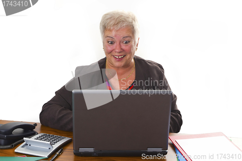 Image of Female senior with laptop