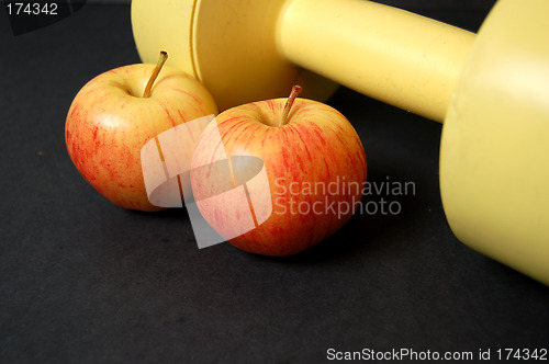 Image of Apples and Dumbbell