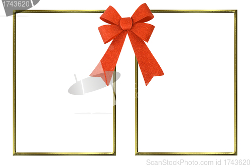 Image of two gold picture frame isolated