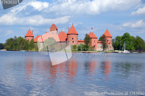 Image of Trakai castle Galve lake in Lithuania. XIV - XV 