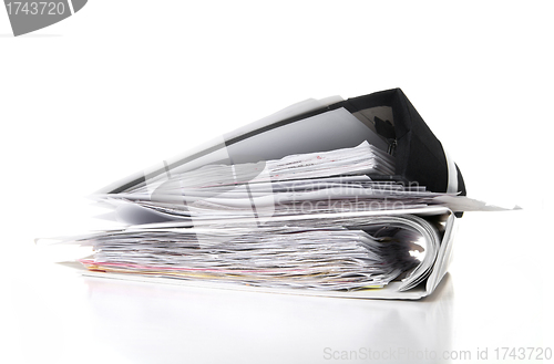 Image of Stack of documents on white background