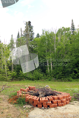 Image of outside fireplace