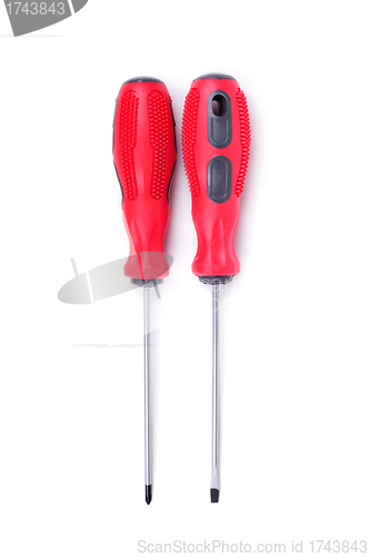 Image of Two screwdrivers isolated on white background