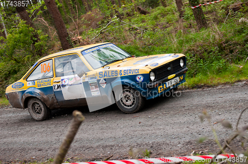 Image of M. Nevin driving Ford Escort