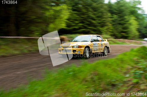 Image of M. O' Connor driving Mitsubishi Evo