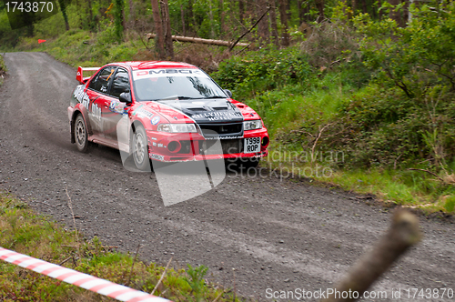 Image of S. Wright driving Mitsubishi Evo