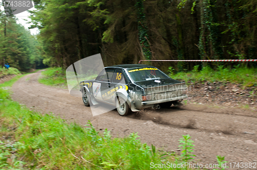 Image of M. Conlon driving Ford Escort