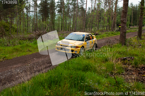 Image of M. O' Connor driving Mitsubishi Evo