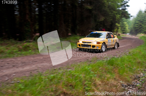 Image of M. O' Connor driving Mitsubishi Evo