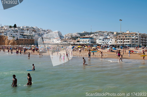 Image of Albufeira beach summertime