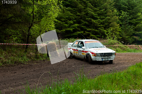 Image of M. Sheedy driving Ford Escort