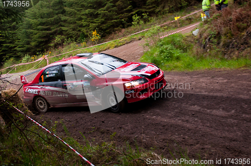 Image of P. O' Connell driving Mitsubishi Evo