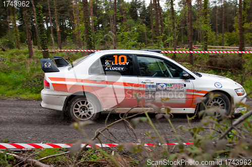 Image of G. Lucey driving Mitsubishi Evo