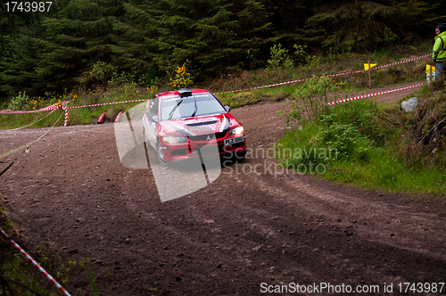 Image of P. O' Connell driving Mitsubishi Evo