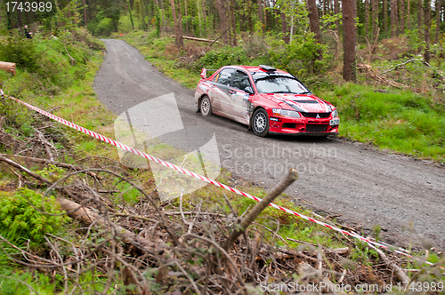 Image of P. O' Connell driving Mitsubishi Evo