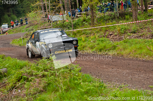 Image of M. Conlon driving Ford Escort