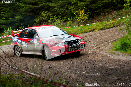 Image of S. Wright driving Mitsubishi Evo