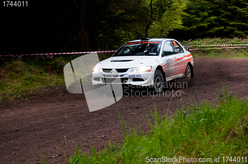 Image of G. Lucey driving Mitsubishi Evo