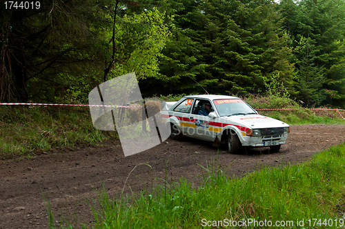 Image of M. Sheedy driving Ford Escort