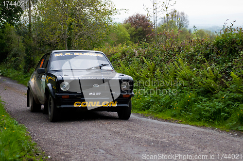 Image of M. Conlon driving Ford Escort