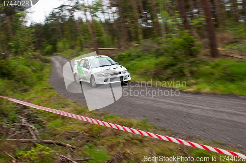 Image of J. Laverty driving Mitsubishi Evo