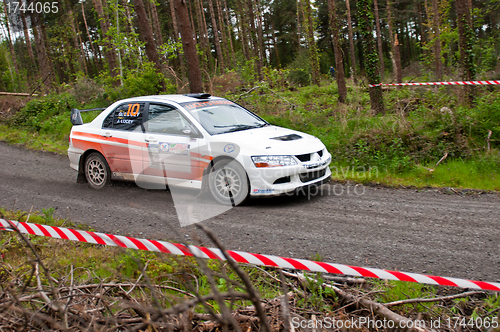 Image of G. Lucey driving Mitsubishi Evo