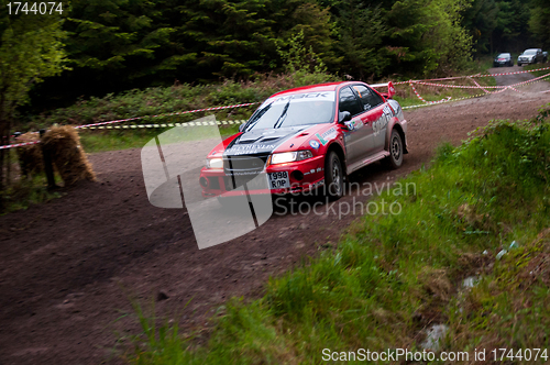 Image of S. Wright driving Mitsubishi Evo