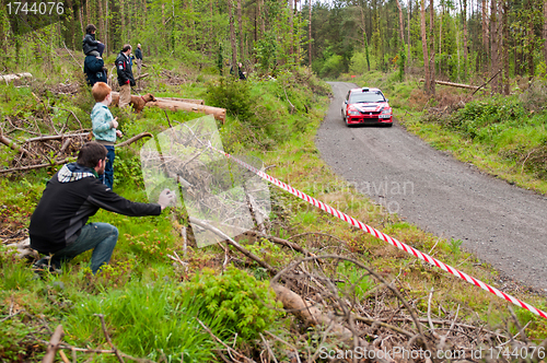 Image of P. O' Connell driving Mitsubishi Evo