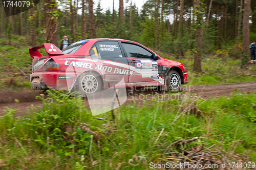 Image of P. O' Connell driving Mitsubishi Evo